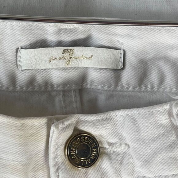 7 For All Mankind White Distressed Destruction Jeans Sz 27 - Picture 2 of 11